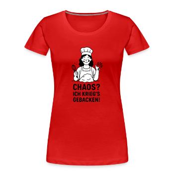 Kochkunst Illustration mit Chefkoch - Frauen Premium Bio T-Shirt - Rot - Vorne - Mia (176cm)