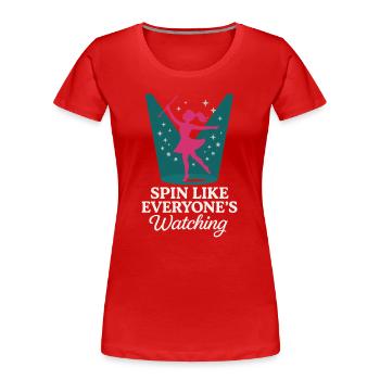 Bâton Twirler Majorette Captain Squad Club - T-shirt bio Premium Femme - rouge - Devant - Mia (176cm)