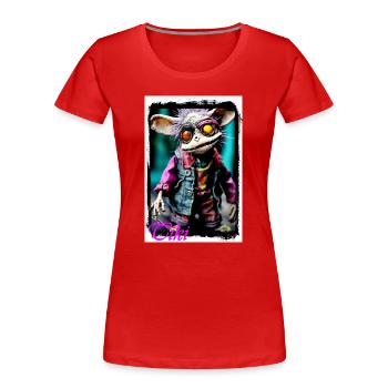 Poupée créature individuelle aux yeux brillants - T-shirt bio Premium Femme - rouge - Devant - Mia (176cm)