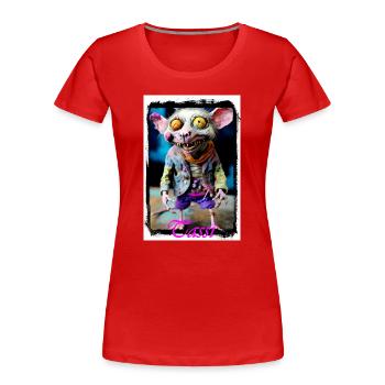 Furchtlose Mäuse-Charakterillustration Punk Puppe - Frauen Premium Bio T-Shirt - Rot - Vorne - Mia (176cm)
