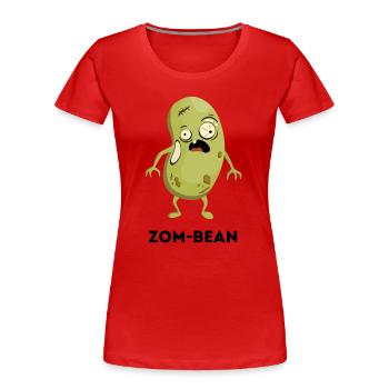Lustiges Halloween-Wortspiel – Zom-Bean - Frauen Premium Bio T-Shirt - Rot - Vorne - Mia (176cm)