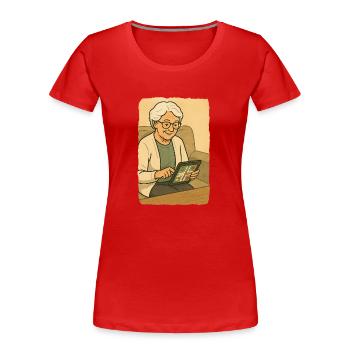 Grandma Karin - Women's Premium Organic T-Shirt - red - Front - Mia (176cm)