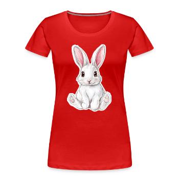 Hase - Frauen Premium Bio T-Shirt - Rot - Vorne - Mia (176cm)