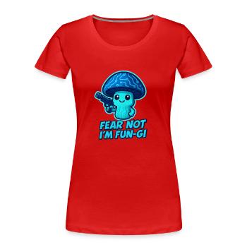 Champignon Robo Champignon - T-shirt bio Premium Femme - rouge - Devant - Mia (176cm)