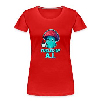 KOWAI Mushroom Coffee Boost - Women's Premium Organic T-Shirt - red - Front - Mia (176cm)