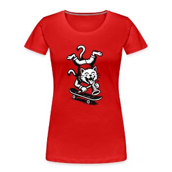 Cats Banksy-Style Street Art - Women's Premium Organic T-Shirt - red - Front - Mia (176cm)