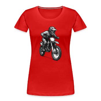 Motocross Rider Illustration - Frauen Premium Bio T-Shirt - Rot - Vorne - Mia (176cm)