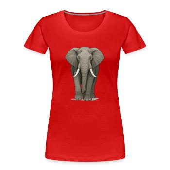 Éléphant majestueux dans des illustrations détaillées - T-shirt bio Premium Femme - rouge - Devant - Mia (176cm)