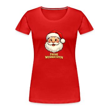 Santa Claus Merry Christmas - Women's Premium Organic T-Shirt - red - Front - Mia (176cm)