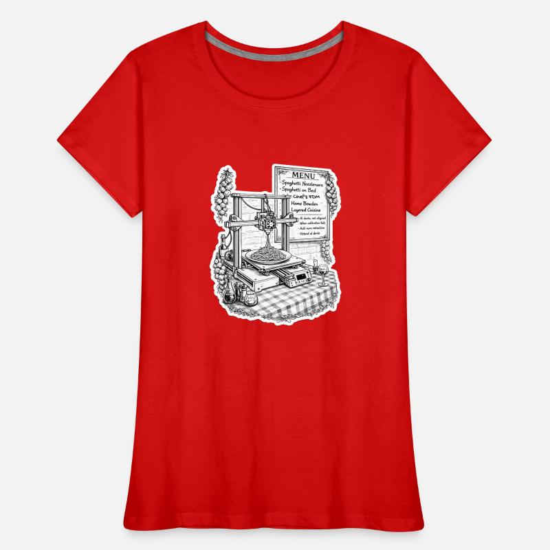Spaghetti-3D-Drucker Frauen Premium Bio T-Shirt