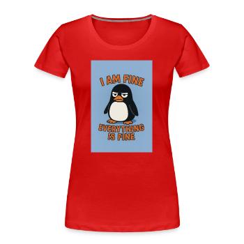 Argent vin Tout va bien - T-shirt bio Premium Femme - rouge - Devant - Mia (176cm)