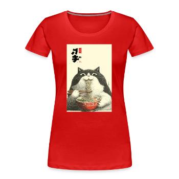 Neko-Ramen-Festmahl - Frauen Premium Bio T-Shirt - Rot - Vorne - Mia (176cm)