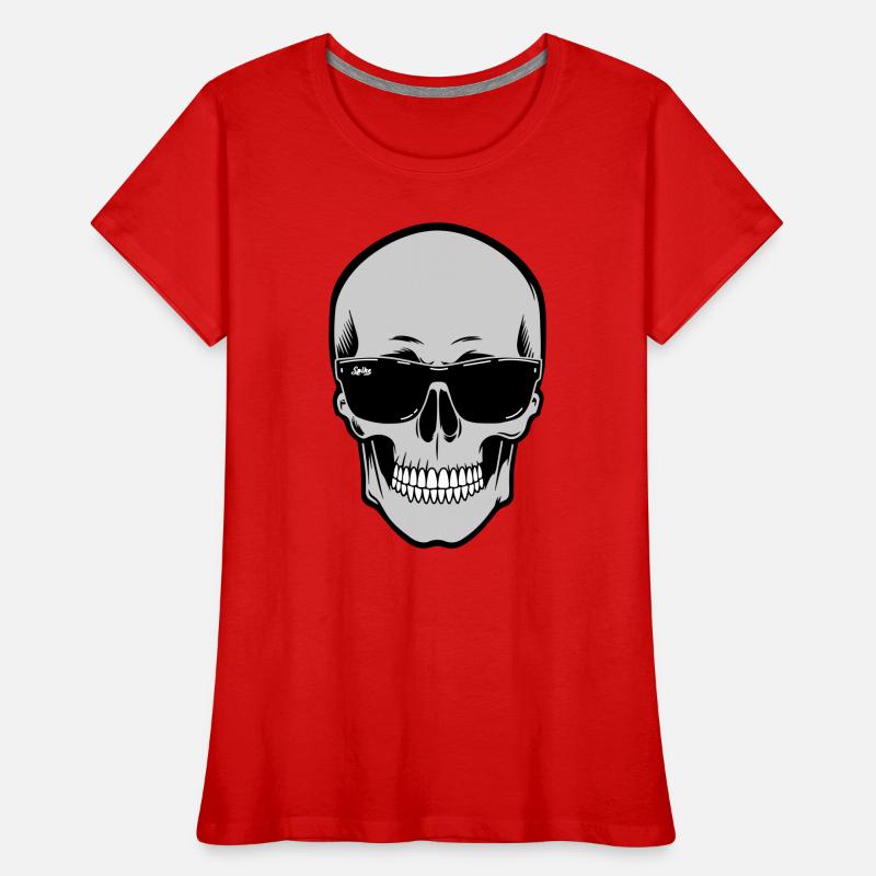 Graphique de crâne avec lunettes de soleil T-shirt bio Premium Femme