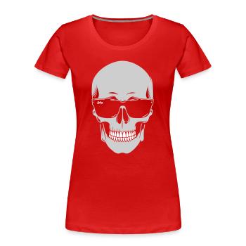 Lunettes de soleil Squelette Noir - T-shirt bio Premium Femme - rouge - Devant - Mia (176cm)