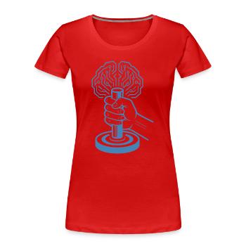 Intelligence Artificielle Cyborg du Cerveau Numérique - T-shirt bio Premium Femme - rouge - Devant - Mia (176cm)