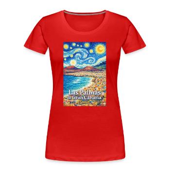 Las Palmas de Gran Canaria Spain - Frauen Premium Bio T-Shirt - Rot - Vorne - Mia (176cm)