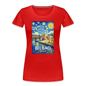 Bilbao Spain  - Frauen Premium Bio T-Shirt - Rot - Vorne - Mia (176cm)