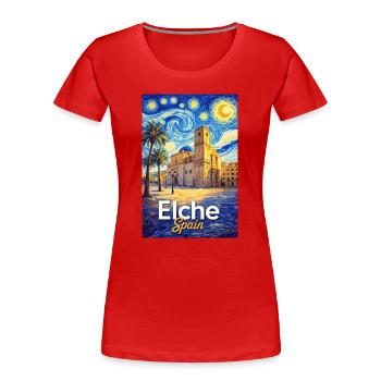 Elche Spain - Women's Premium Organic T-Shirt - red - Front - Mia (176cm)