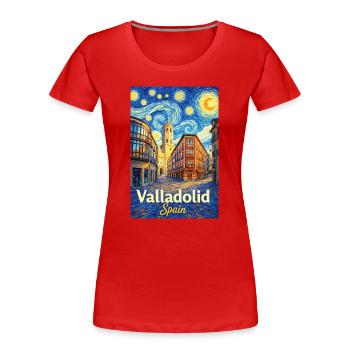 Valladolid, Espagne - T-shirt bio Premium Femme - rouge - Devant - Mia (176cm)