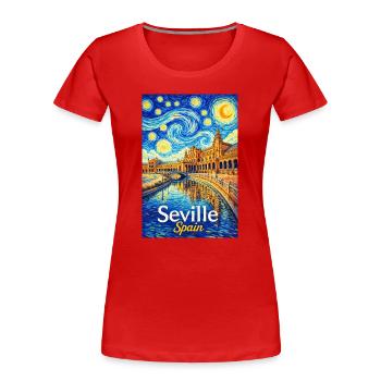 Seville Spain - Frauen Premium Bio T-Shirt - Rot - Vorne - Mia (176cm)