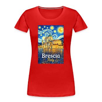 Brescia, Italien. - Frauen Premium Bio T-Shirt - Rot - Vorne - Mia (176cm)
