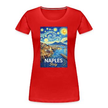 Naples, Italy. - Women's Premium Organic T-Shirt - red - Front - Mia (176cm)