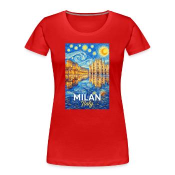 Milan, Italy. - Women's Premium Organic T-Shirt - red - Front - Mia (176cm)