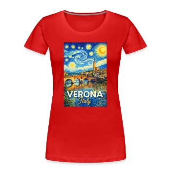 Verona, Italy - Women's Premium Organic T-Shirt - red - Front - Mia (176cm)