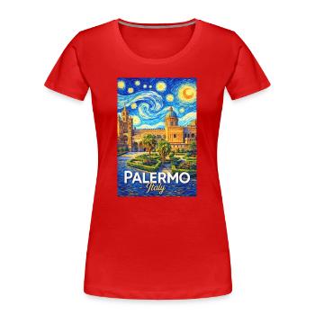 Palermo, Italy - Women's Premium Organic T-Shirt - red - Front - Mia (176cm)
