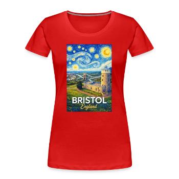Bristol, England - Women's Premium Organic T-Shirt - red - Front - Mia (176cm)