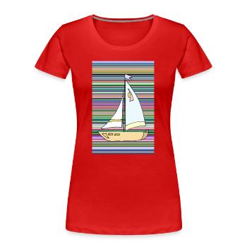 Segelboot - Frauen Premium Bio T-Shirt - Rot - Vorne - Mia (176cm)