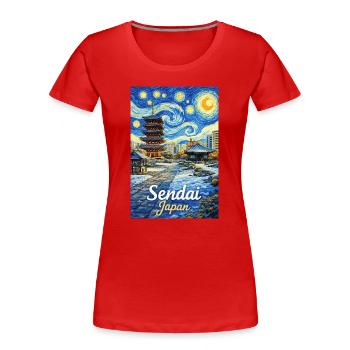 Sendai, Japan - Frauen Premium Bio T-Shirt - Rot - Vorne - Mia (176cm)