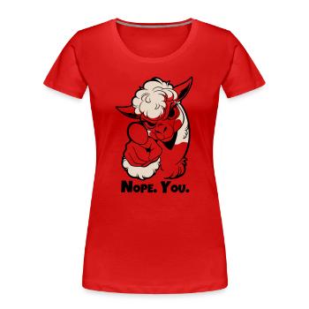 Non. Toi. Alpaga - T-shirt bio Premium Femme - rouge - Devant - Mia (176cm)