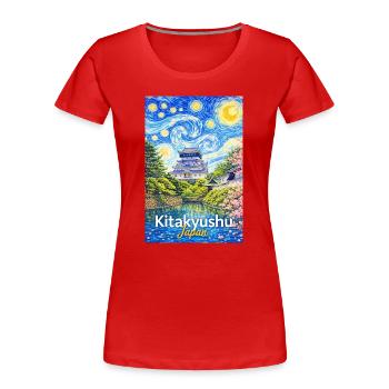 Kitakyushu, Japan - Women's Premium Organic T-Shirt - red - Front - Mia (176cm)