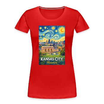 Kansas City Missouri - Frauen Premium Bio T-Shirt - Rot - Vorne - Mia (176cm)