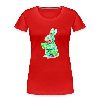Cœur de lapin mignon - T-shirt bio Premium Femme - rouge - Devant - Mia (176cm)