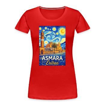 Asmara Eritrea Star City - Women's Premium Organic T-Shirt - red - Front - Mia (176cm)