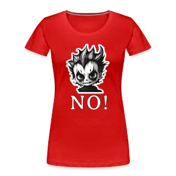 Punk Schädel Mohawk NO - NEIN - Frauen Premium Bio T-Shirt - Rot - Vorne - Mia (176cm)