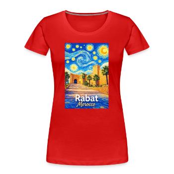 Rabat Maroc Nuit étoilée - T-shirt bio Premium Femme - rouge - Devant - Mia (176cm)