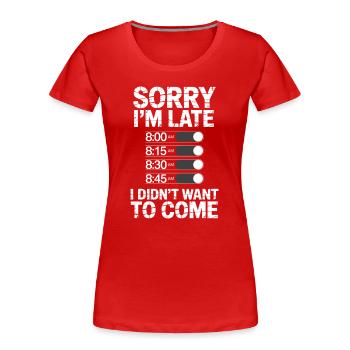 Lustige Probleme von Introvertierten - Frauen Premium Bio T-Shirt - Rot - Vorne - Mia (176cm)