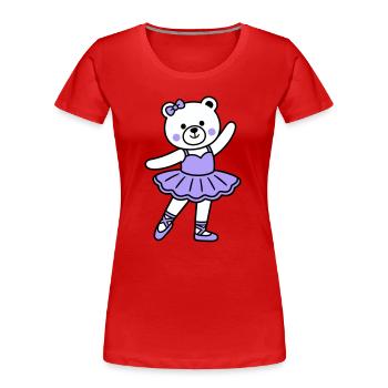 Ballet de l’ours - T-shirt bio Premium Femme - rouge - Devant - Mia (176cm)
