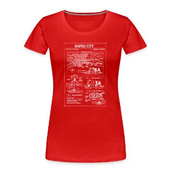 Napoli City Blueprint Vintage - T-shirt bio Premium Femme - rouge - Devant - Mia (176cm)