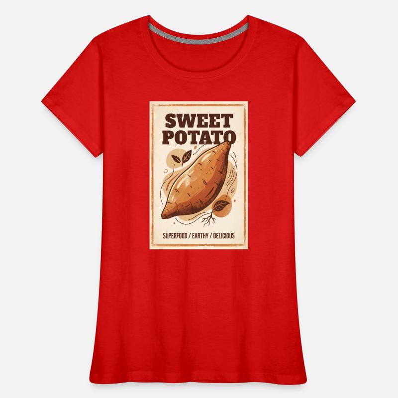 Impression de Superaliment de Patate Douce T-shirt bio Premium Femme
