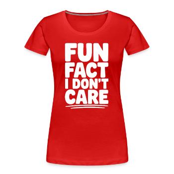 Fun Fact: Mir ist das egal - Frauen Premium Bio T-Shirt - Rot - Vorne - Mia (176cm)