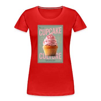 Cupcake Culture Cover Art - Women's Premium Organic T-Shirt - red - Front - Mia (176cm)
