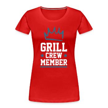 Grill Crew - Women's Premium Organic T-Shirt - red - Front - Mia (176cm)