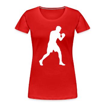 Silhouette de boxeur en mouvement - T-shirt bio Premium Femme - rouge - Devant - Mia (176cm)