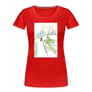 Herzlinie Graffiti Abstrakt - Frauen Premium Bio T-Shirt - Rot - Vorne - Mia (176cm)