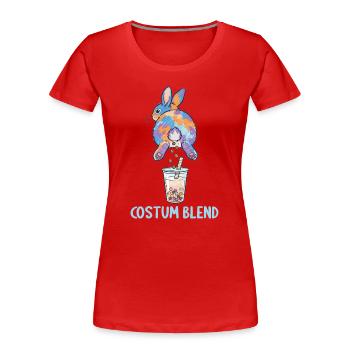Bubble Tea Boba Drôle de Lapin mignon - T-shirt bio Premium Femme - rouge - Devant - Mia (176cm)