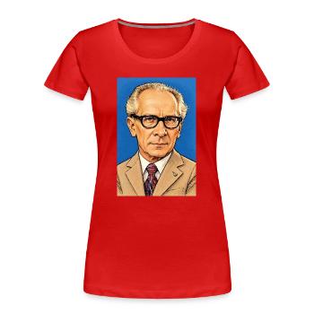 Erich Honecker Caricature (Poster Format) - Women's Premium Organic T-Shirt - red - Front - Mia (176cm)